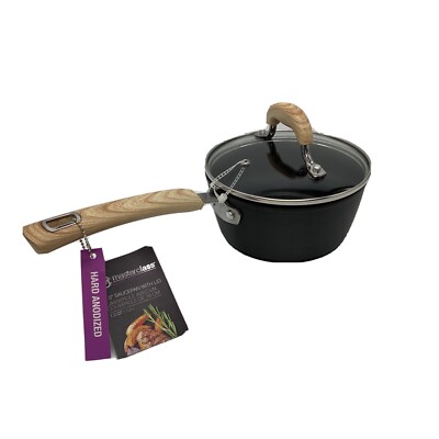 Masterclass Elite Collection 6.5  Hard Anodized Sauce Pan With Glass Lid New!