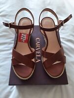Carvela Wedge Sandals Size UK 6 Tan
