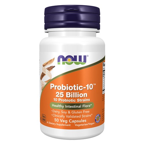 NOW FOODS Probiotic-10 25 Billion - 50 Veg Caps, Clearance for Best By 01/2024 - Picture 1 of 5