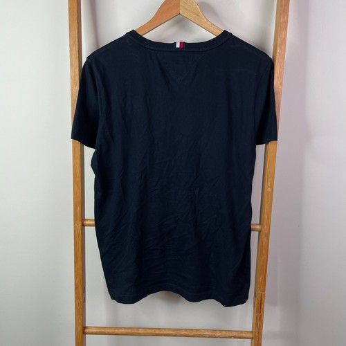 Tommy Hilfiger Shirt Mens Medium Black Organic Cotton Blend Short Sleeve Casual - Picture 5 of 9