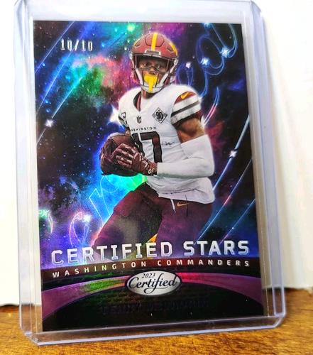 2023 PANINI CERTIFIED STARS TERRY MCLAURIN #CS-9 MIRROR PURPLE 10/10 COMMANDERS - Picture 3 of 3