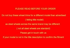 4 X Back & Red Wheel Trims Hub Caps 15" Fits Seat Ibiza Leon Toledo Alhambra | UK