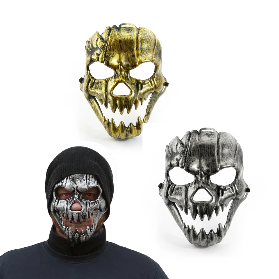 OBLIQUE UNIQUE Maske Totenkopf Schädel metallisch glänzend Halloween Fasching Karneval Prank