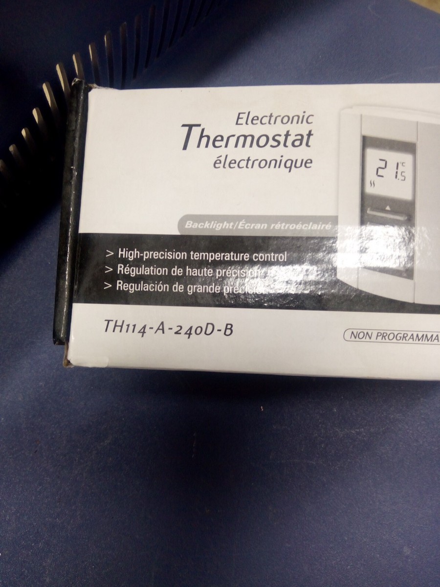 AUBE TECHNOLOGIES TH114-A-240D-B HEAT THERMOSTAT - NON PROGRAMMABLE - NEW.  SURPL | eBay