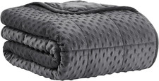 Premium Glass Bead Weighted Blanket for Ultimate Comfort Sleep - 12lbs, Grey