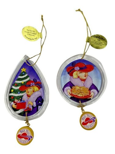 Red Hat Society Ornaments Trimming The Tree; Cookies for Santa NEW Danbury Mint - Picture 8 of 10