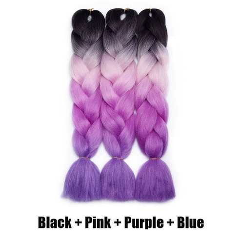 24" Christmas Jumbo Braiding Hair Extensions Ombre Rainbow Twist Braids as Human - Picture 63 of 66