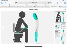 Fanwer Toilet Aids Tools,Long Reach Comfort Wipe,Extends Your Reach over 15" Gri