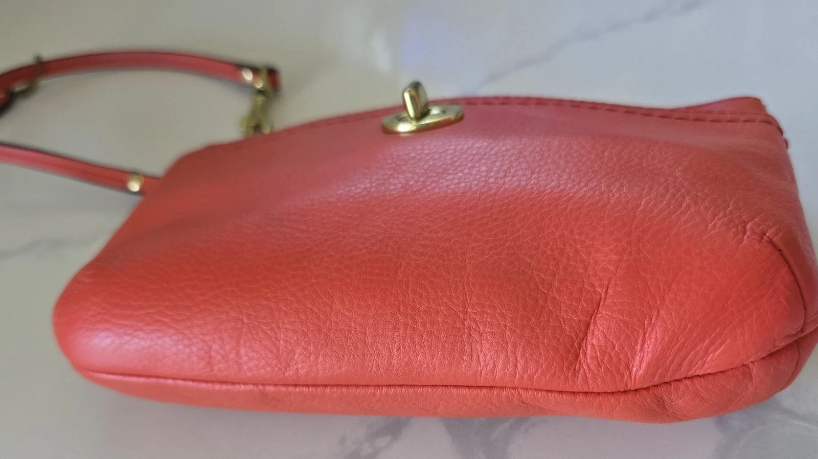 Polso medio vintage Coach F49472 Park arancione pelle chiusura girevole tasca