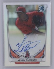 2014 Bowman Chrome Prospect Refractor 1/500 Yency Almonte #BCAP-YA Auto 2d9