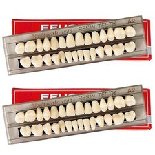 56 Pieces False Teeth, 2 Sets Whole Teeth Synthetic Polymer Denture Teeth,...