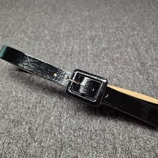 Nine West Womens Shiny Black Belt 349052 Medium 1” Wide Patent Faux Leather M
