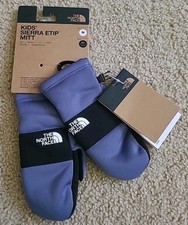 NWT The North Face Kids Sierra Etip Mitt Cave Blue Fleece Winter Mittens Medium