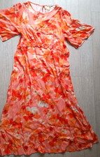 Oliver Bonas  beautiful summer orange floral dress size 18 (16- 18)