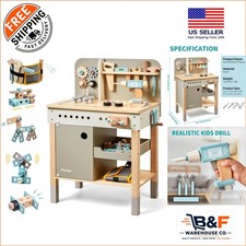 Wooden Kids Tool Bench with Tool Belt Play Tools - Perfect Gift for Ages 3-5