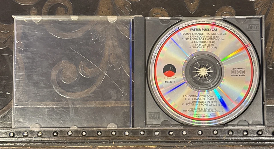 Faster Pussycat Self Titled CD First Pressing 1987 Elektra Asylum AAD Glam Rock Foto 3 de 4