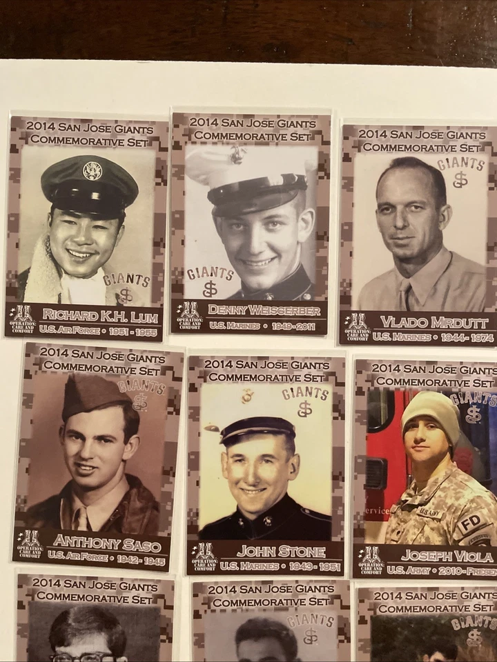 2014 San Jose Giants Commemorative Set Pat Tillman Operation Care Comfort RARE - Image 2 of 4