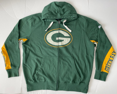 Green Bay Packers NFL Hands High Center Logo Full Zip Hooded Sweatshirt Men  2XL