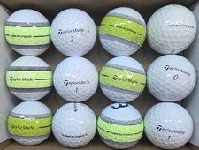 TaylorMade Tour Response golf balls, Dozen, White Glow yellow lime stripe