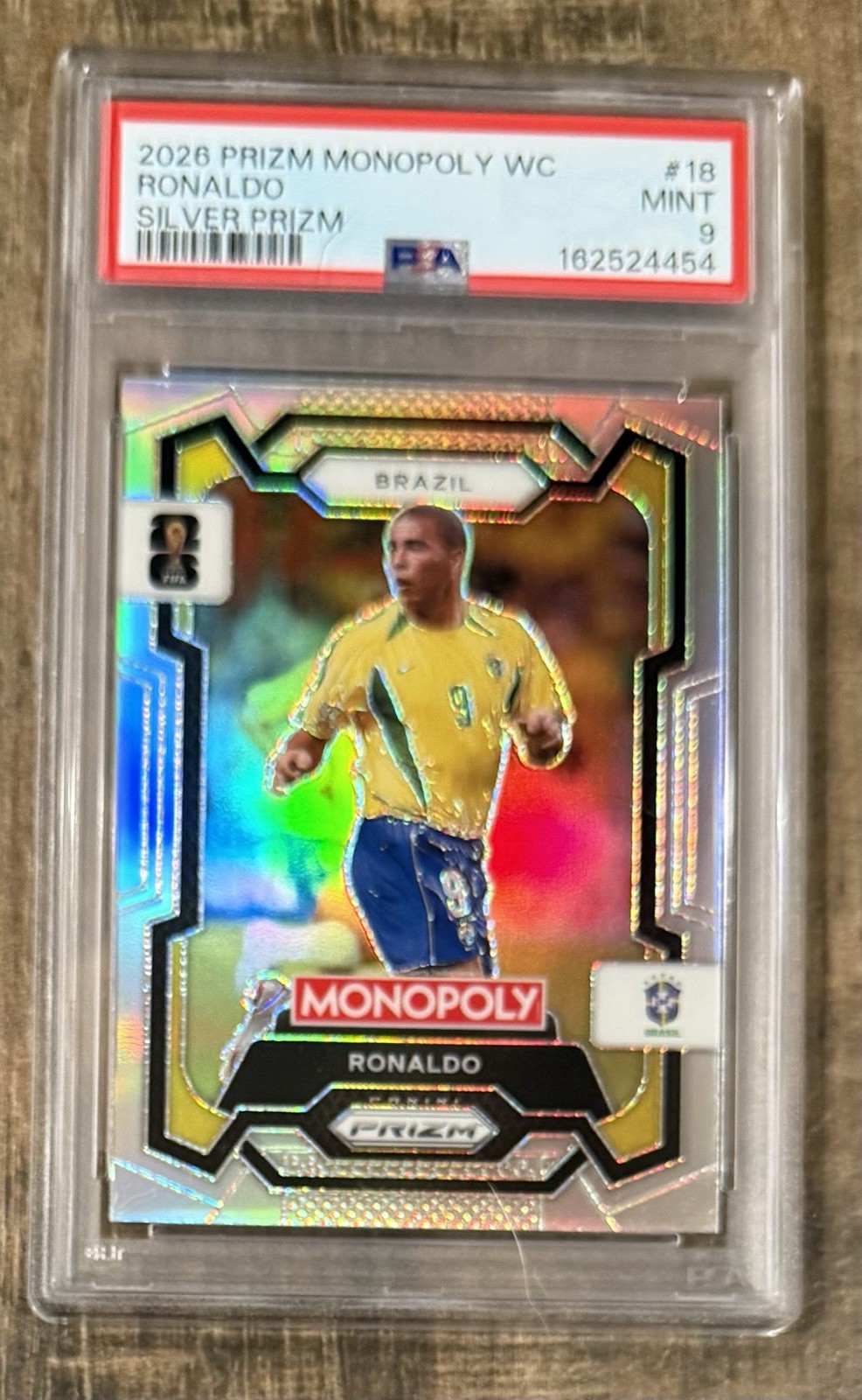 2026 PRIZM World Cup SILVER PRIZM RONALDO PSA 9🔥Brazil GOAT🏆POP 2🏆MINT🔥 view 2
