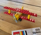 LEGO 430 Biplane 100% Complete with Manual, No Box - 1975 Set