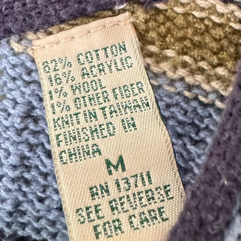 Vtg Marsh Landing Knit Vest Womens M Blue Green Striped Embroidered Cottagecore - Image 3 of 4