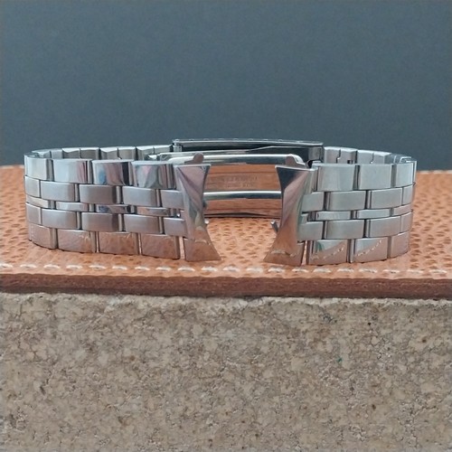 Vintage 18mm Accutron Stimmgabel Edelstahl NOS unbenutzt klassisches Uhrenarmband - Bild 2 von 9