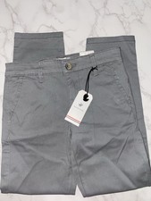 Beverly Hills Polo Club Boys Classic Straight Twill Gray Pants Button Zip Solid