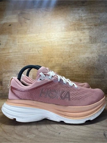 Hoka One One Bondi 8 Womens Size 7.5 Running Shoes Sneakers Sandstone Cream