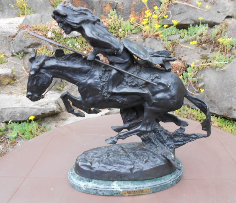 Cheyenne  Bronze Statue Sculpture by Frederic Remington Large Artwork 20x20 INCH
