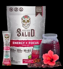 Salud 2-in-1 Hydration Packets + Immunity Electrolytes Powder, Hibiscus Jamaica