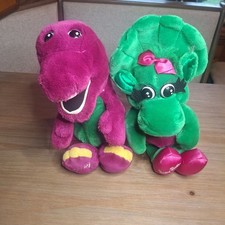 Juego de muñecas de peluche Barney & Baby Bop de colección de los años 90 Lyons Group
