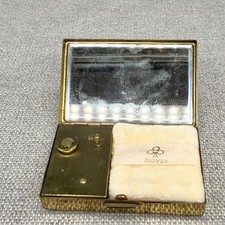 Vintage Clover Musical Powder Compact Gold To...