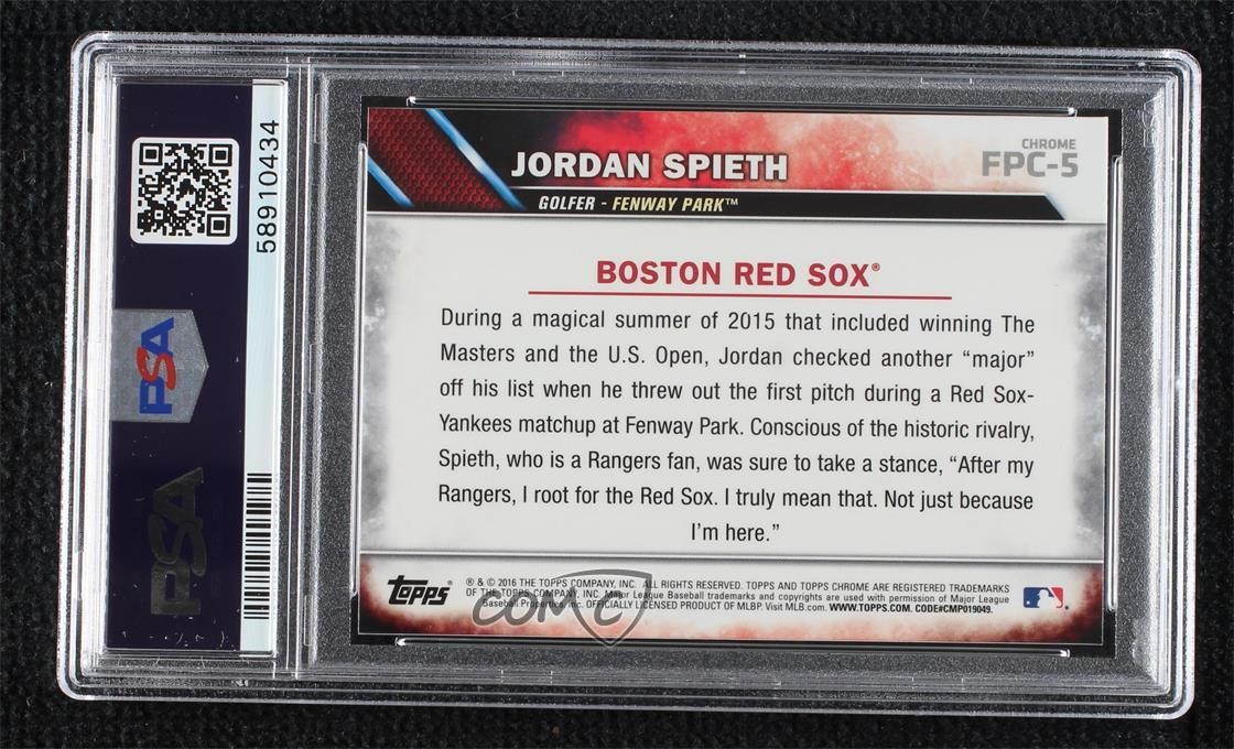 2016 Topps Chrome First Pitch Jordan Spieth #FPC-5 0c37 view 2