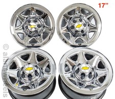 4 Chevy Silverado GMC Sierra 17” Factory OEM Chrome Steel Wheels Rims 5655 #4023