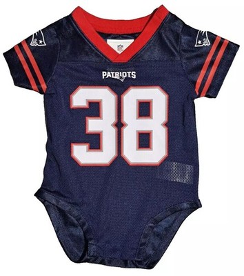 NFL New England Patriots Rhamondre Stevenson #38 Infant Jersey Bodysuit, 3-6M