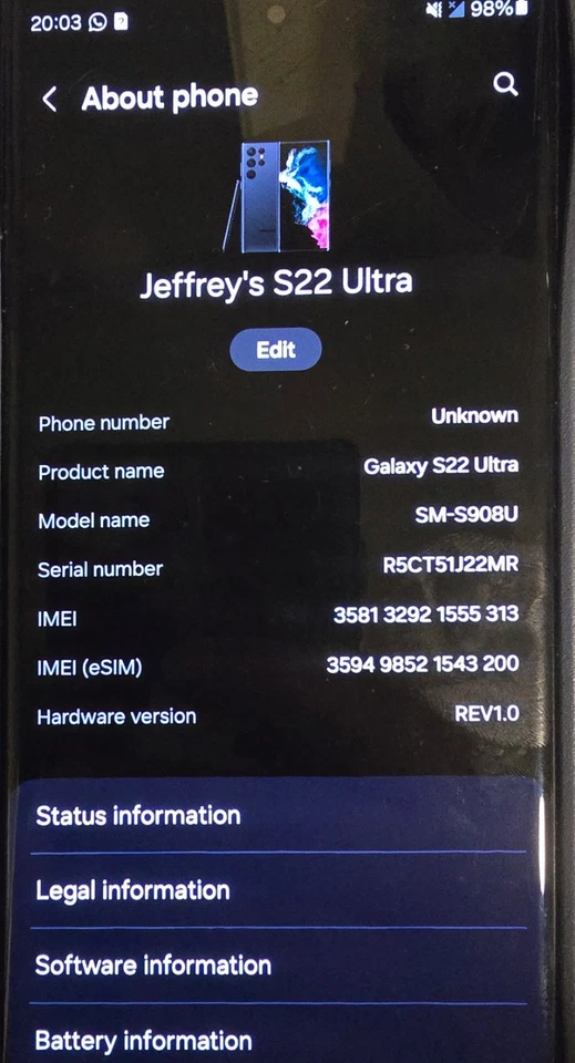 Samsung Galaxy S22 Ultra 5G S908U 128GB VERIZON - Image 2 of 4
