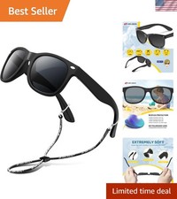 Cute Kids Sunglasses with Secure Strap - Polarized UV400 Eye Protection for Play