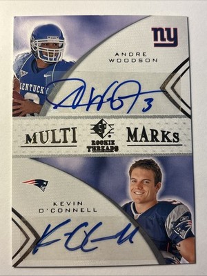 2008 SP Rookie Threads MMD-23 Andre Woodson Kevin O Connell Auto 142/299!!