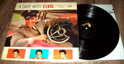 ELVIS PRESLEY A DATE WITH ELVIS LP ORIG 1ST PRESS MONO LPM-2011 RCA RECORDS VG
