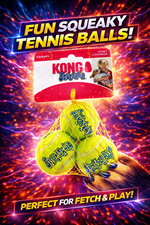 KONG Squeakair Tennis Balls 3pk Small AirDog Squeaky Dog Fetch Toy 2"