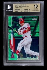 2020 Topps Chrome #1 Mike Trout Green Wave /99 Refractor BGS 10 POP 1