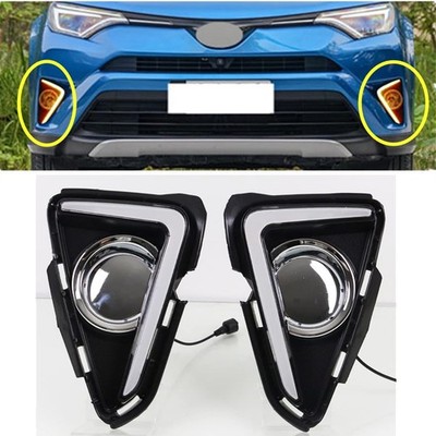 ECAHAYAKU Compatible With Toyota RAV4 2016 2017 2018 Car LED DRL Daytime Runnin