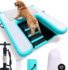 Inflatable Large Dog Water Ramp Float Floating Ramp-Swimming Pets up to 200 Poun