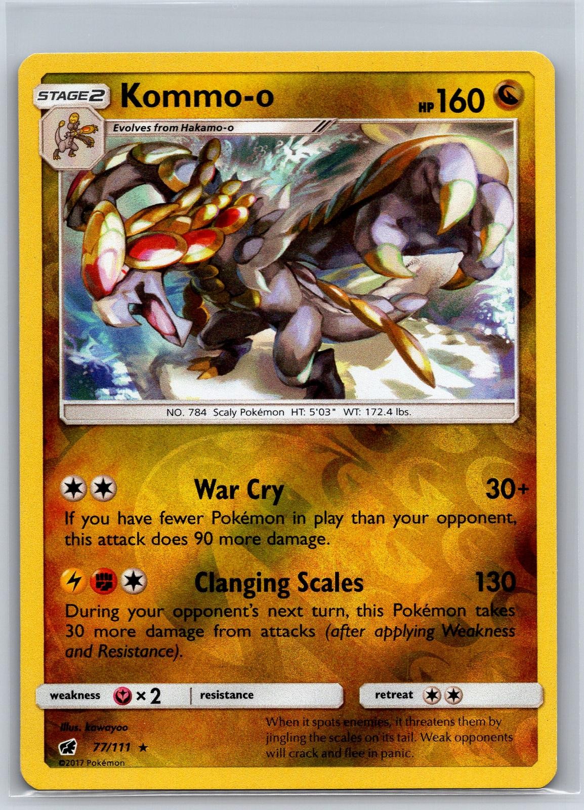 Kommo-o 77/111 Rare Crimson Invasion Pokemon Reverse Holo NM/M 622c-21