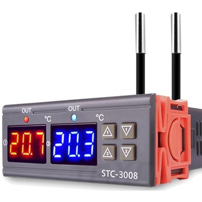 Temperaturregler STC-3008 AC 110V-220V, Digitales Temperaturregler mit Dualan...
