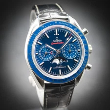 2024 OMEGA Speedmaster Moonphase 🌙 - 44mm Blue Dial - Box & Papers