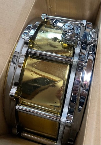 Pearl Free Floating Brass Snare Drum 14x6.5 Deep Shell Vintage Used Japan RARE!!