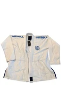 SANABUL ESSENTIAL BJJ Mens Jiu Jitsu Gi COAT ONLY Lightweight Size A4 White/Blue