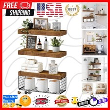 Bathroom Shelves Over Toilet - Wall Mounted Floating Shelves Toilet Paper Sto...